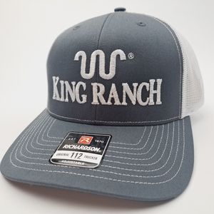 King Ranch Richardson 112 Trucker Mesh Snapback Cap Hat Gray & White